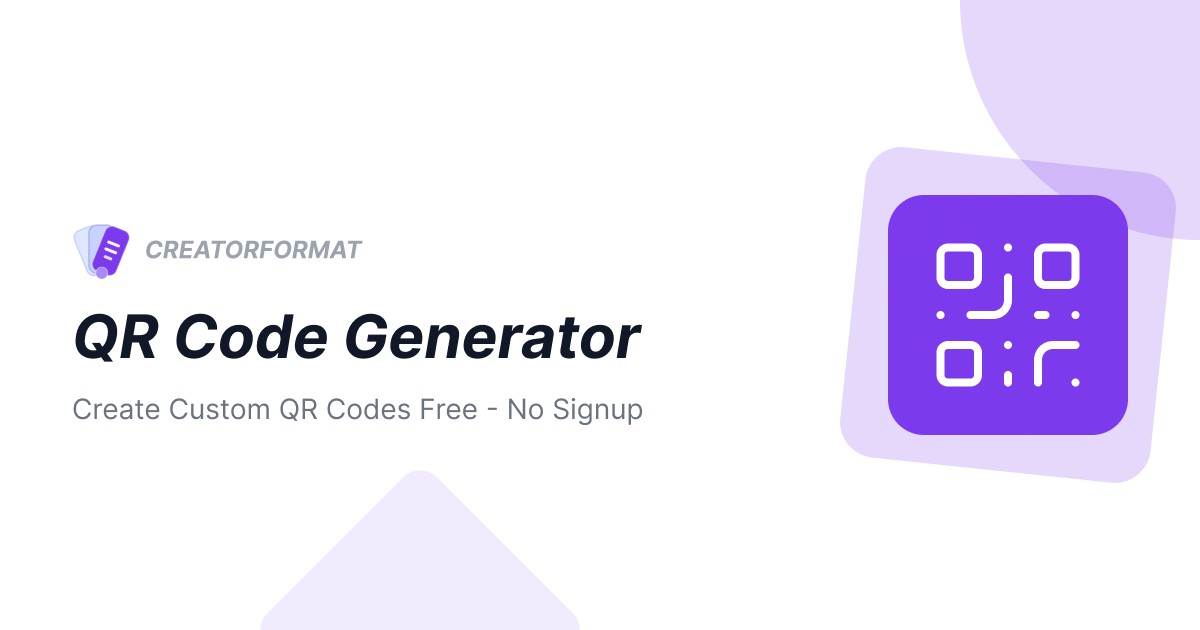 Free QR Code Generator - Create Custom QR Codes Online | CreatorFormat